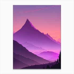 Misty Mountains Vertical Composition In Purple Tone 34 Canvas Print