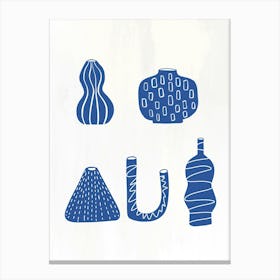 Blue Vase Set Canvas Print