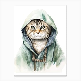 American Shorthair Cat As A Jedi 4 Canvas Print