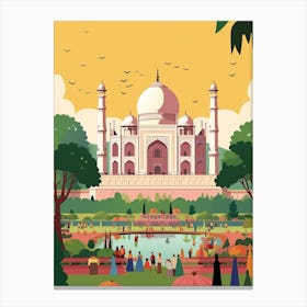 India Travel Illustration Canvas Print