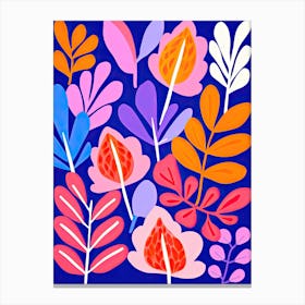 Vibrant Blooms at the Flower Market, Inspired by Henri Matisse Canvas Print