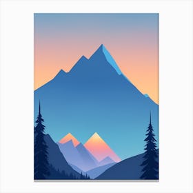 Misty Mountains Vertical Composition In Blue Tone 203 Canvas Print