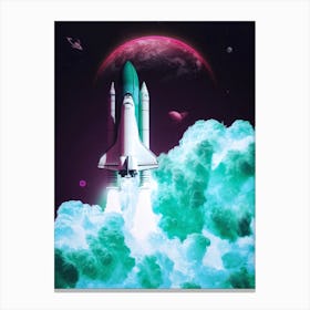 Infrared Rocket Take Off Clouds Canvas Print