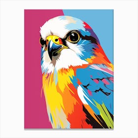 Andy Warhol Style Bird American Kestrel 3 Canvas Print