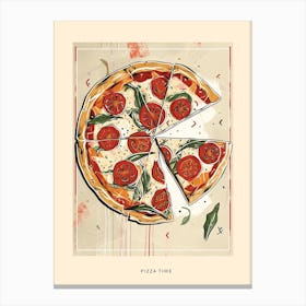 Pizza Time Art Deco Poster Canvas Print