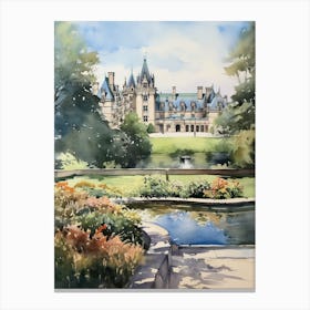 Biltmore Estate Gardens Usa Watercolour Canvas Print