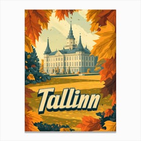 Aihrgdesign A Mid Century Modern Travel Poster For Tallinn 2 Canvas Print