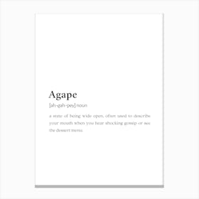 Agape Funny Definition Wall Canvas Print