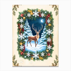 William Morris Christmas Deer Canvas Print