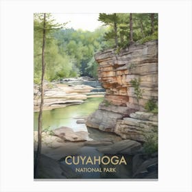 Cuyahoga Valley National Park Watercolour Vintage Travel Poster 2 Canvas Print