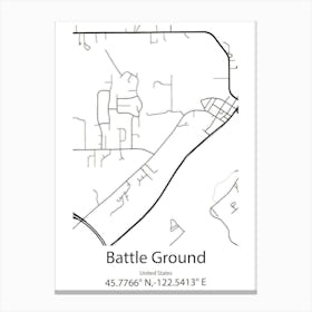 Battle Ground,United States Minimalist Map 1 Canvas Print