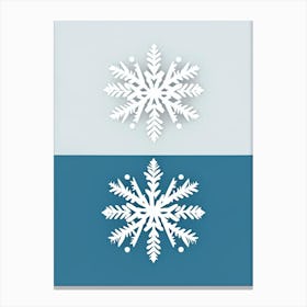 Cold, Snowflakes, Retro Minimal 3 Canvas Print