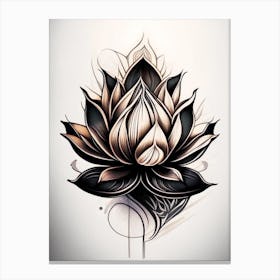 Lotus Flower, Buddhist Symbol Graffiti 2 Canvas Print