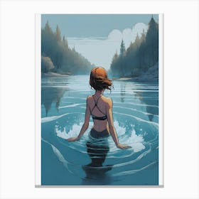 Girl in the Water Canvas Print
