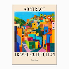 Abstract Travel Collection Poster Cusco Peru 3 Canvas Print