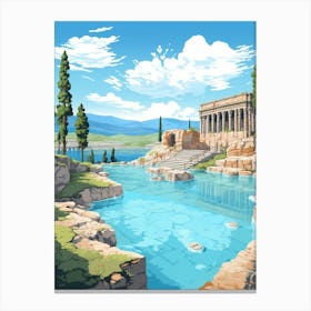 Pamukkale Thermal Pools And Hierpolis Cleopatras Pool 3 Canvas Print