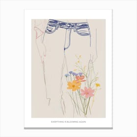 Everything Is Blooming Again Poster Jean Line Art Flowers 5 Canvas Print