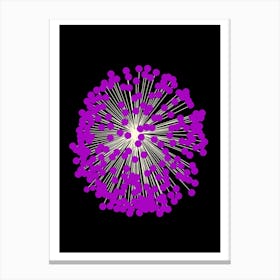 Black and purple allium flower Canvas Print