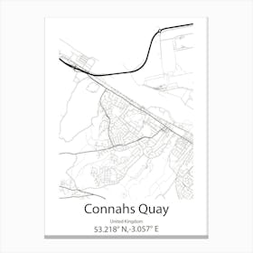 Connahs Quay,United Kingdom Minimalist Map Canvas Print