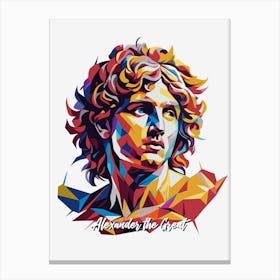 Alexander The Great Portrait WPAP Pop Art Canvas Print