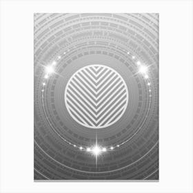 Geometric Glyph in White and Silver with Sparkle Array n.0244 Canvas Print