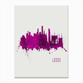 Leeds England City Purple Canvas Print