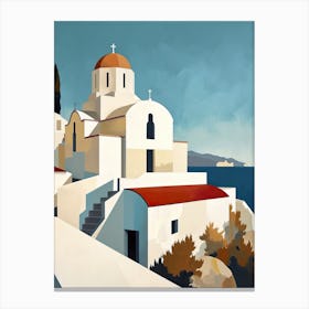 Church On The Hill, Greece Canvas Print