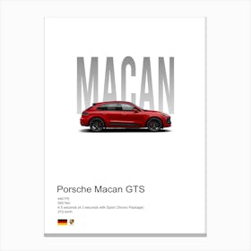 Macan Gts Porsche Canvas Print