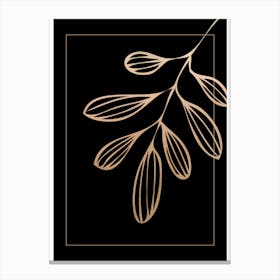 Gold Leaf on Black 11 Canvas Print