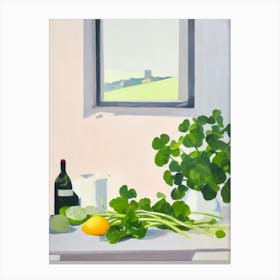Watercress Tablescape vegetable Canvas Print