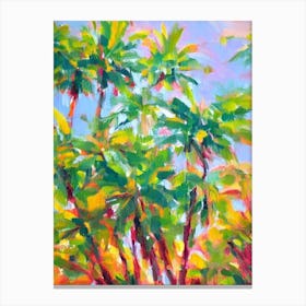 Palm Impressionist Painting Plant Canvas Print
