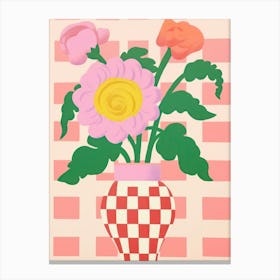 Roses Flower Vase 4 Canvas Print