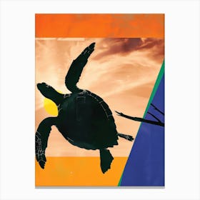 Sea Turtle 3 Cut Out Collage Canvas Print