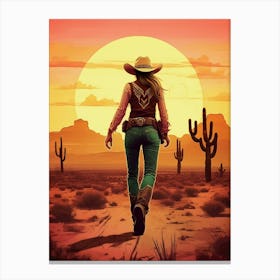 Cowgirl In The Desert Canvas Print