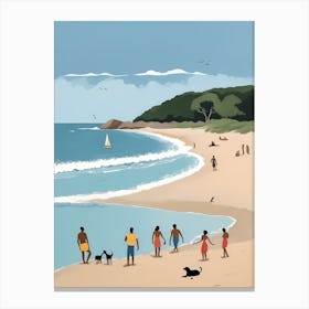 People On The Beach Painting (64) Canvas Print