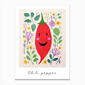 Friendly Kids Chili Pepper 2 Poster Canvas Print