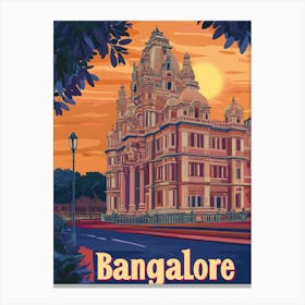 Aihrgdesign A Mid Century Modern Travel Poster For Bangalore 5 Canvas Print