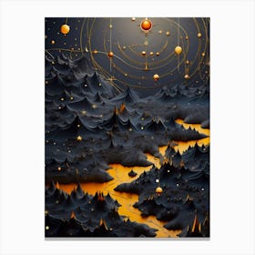 3D mountains celestial Canvas Print