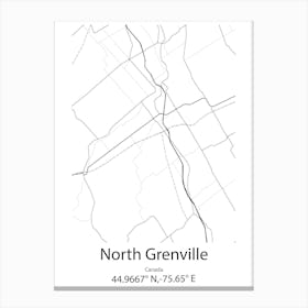 North Grenville,Canada Minimalist Map Canvas Print