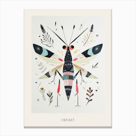 Colourful Insect Illustration Cricket 10 Poster Canvas Print