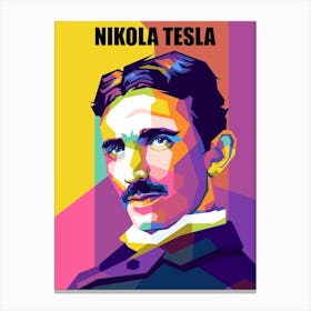 Greatest Scientist Nikola Tesla Wpap Pop Art Style Canvas Print