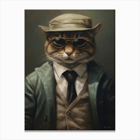 Gangster Cat Serengeti 2 Canvas Print