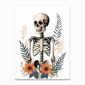 Floral Skeleton Botanical Anatomy (4) Canvas Print
