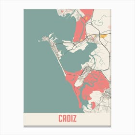 Cadiz Map Poster Canvas Print