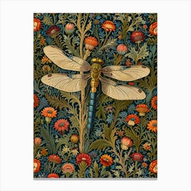 William Morris Dragonfly In A Garden Canvas Print