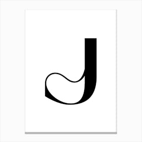 Letter J.Classy expressive letter. Canvas Print