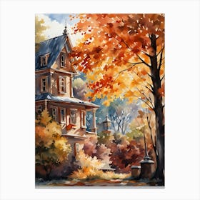 Autumn House Painting 1 Canvas Print