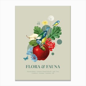 Flora & Fauna with Bluetit Canvas Print