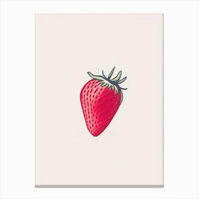 A Single Strawberry, Fruit, Minimal Line Drawing 2 Canvas Print