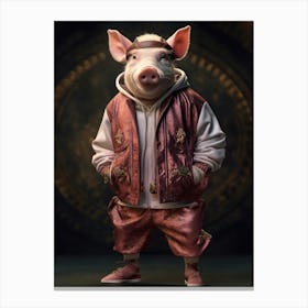 Hip Hop Pig Canvas Print